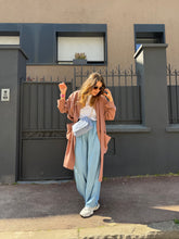 Charger l&#39;image dans la galerie, Pantalon Delila long Denim viscose ciel