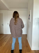 Charger l&#39;image dans la galerie, Veste Willow laine bouillie taupe doublure viscose leopard