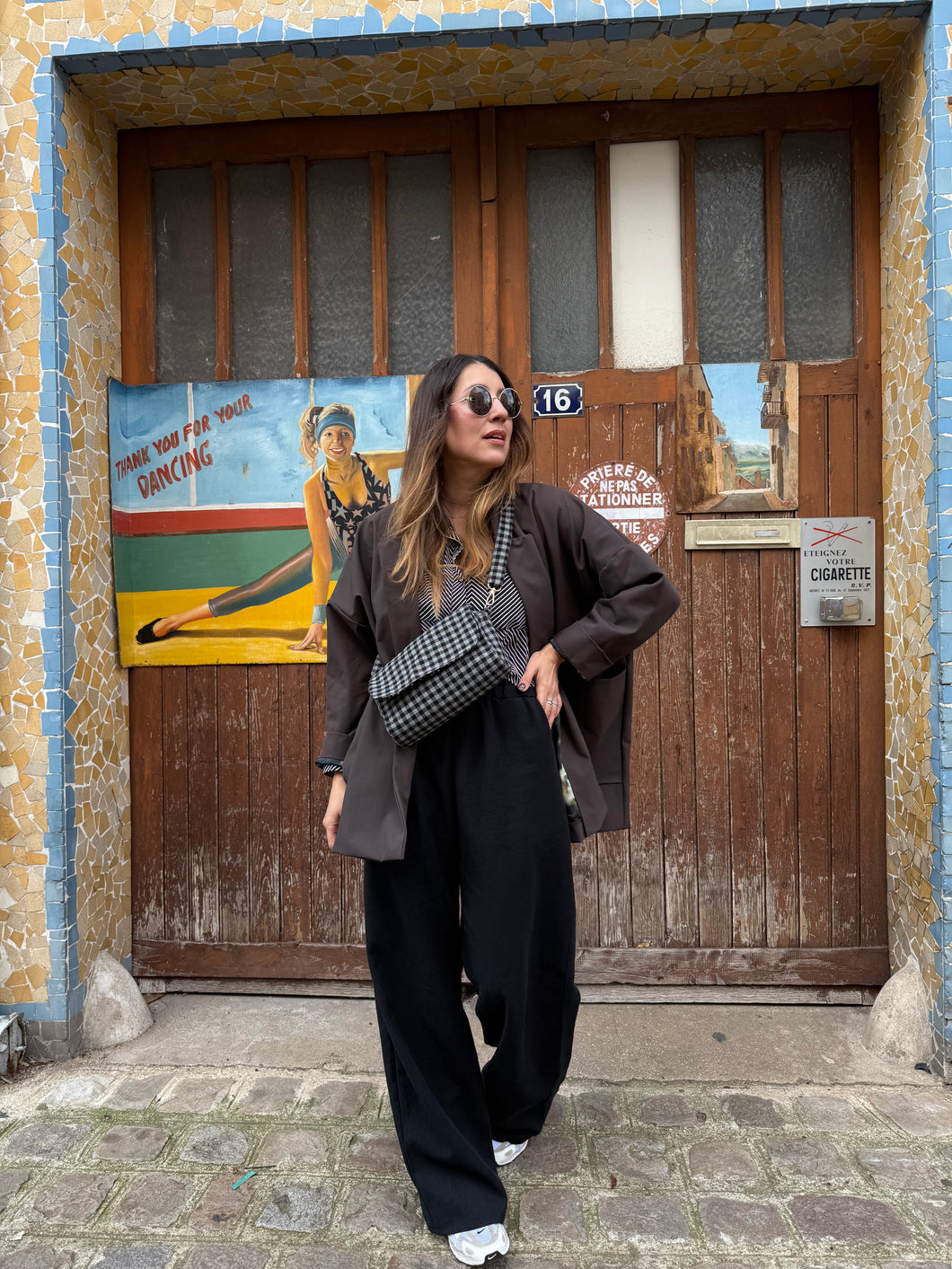 Manteau Boyfriend Izia Bengaline choco modèle court