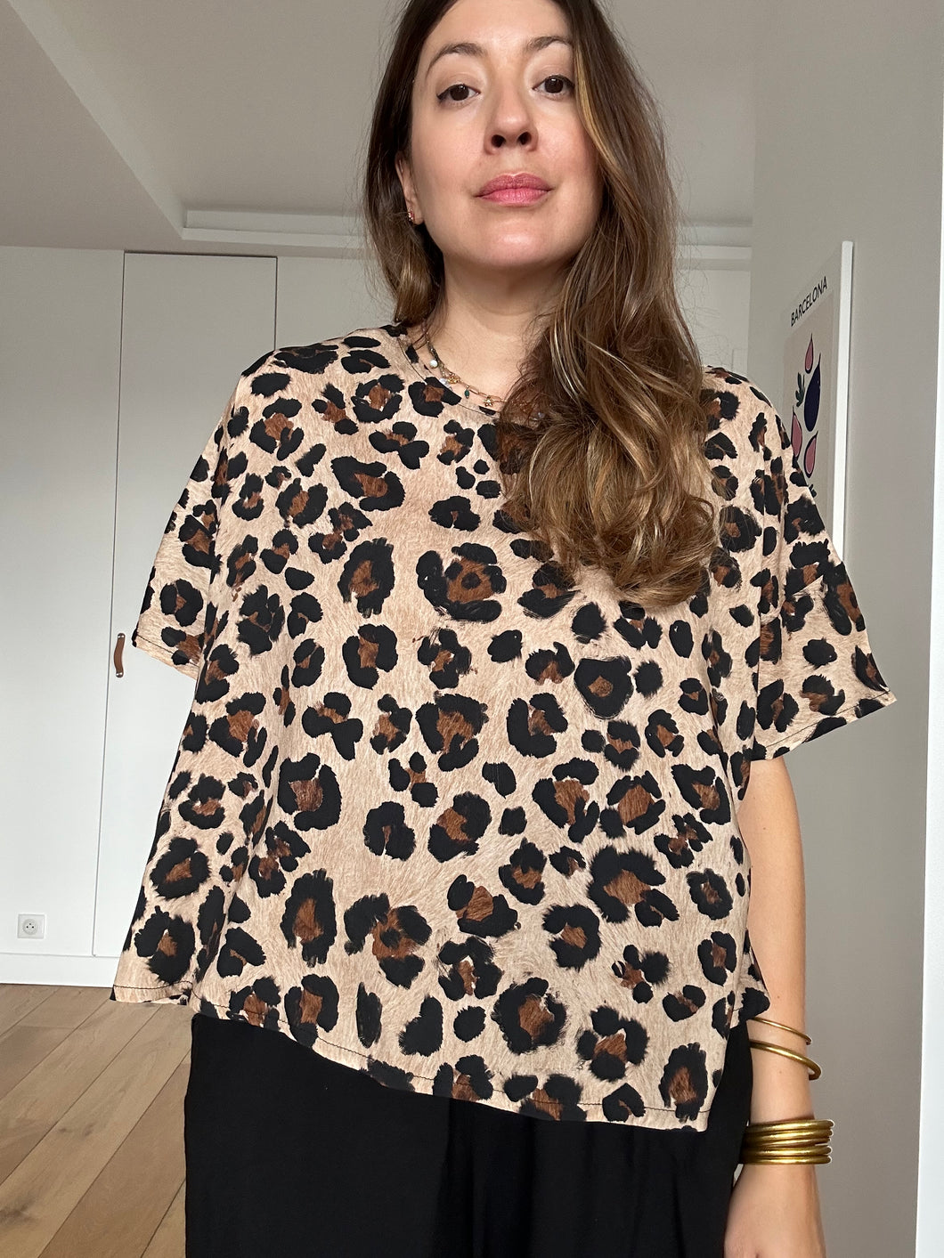 Blouse Angélique version viscose Léo manches courtes TAILLE 34 OU 36