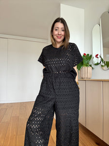 Ensemble Albany et Roxie broderie anglaise noire