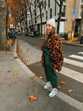 Charger l&#39;image dans la galerie, Blouson Willow sherpa leopard doublé twill viscose noir