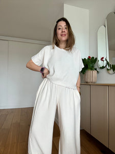 Ensemble Albany et Roxie twill de viscose écru ou noir