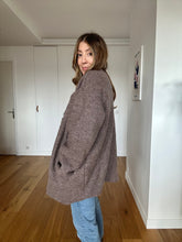 Charger l&#39;image dans la galerie, Veste Willow laine bouillie taupe doublure viscose leopard