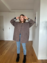 Charger l&#39;image dans la galerie, Veste Willow laine bouillie taupe doublure viscose leopard