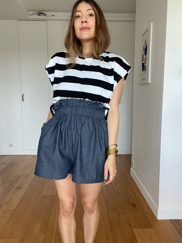Short Joplin Denim bleu foncé