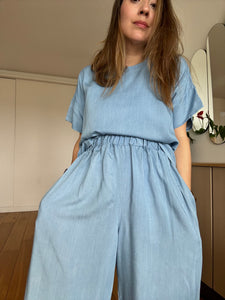 Ensemble Albany et Roxie chambray bleu ciel