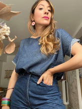 Charger l&#39;image dans la galerie, Top Livia denim manches courtes