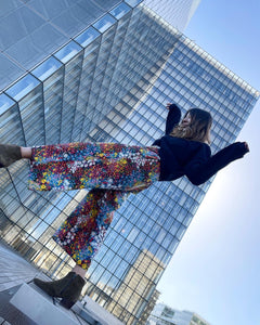 Pantalon Albany viscose fleurs multicolores