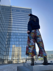 Pantalon Albany viscose fleurs multicolores