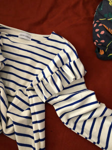 Marinière Joanie ou Livia rayures bleu roi