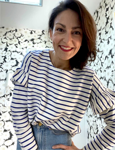 Marinière Joanie ou Livia rayures bleu roi