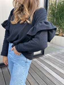 Top Joanie ou Livia plumetis noir