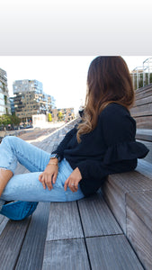 Top Joanie ou Livia plumetis noir